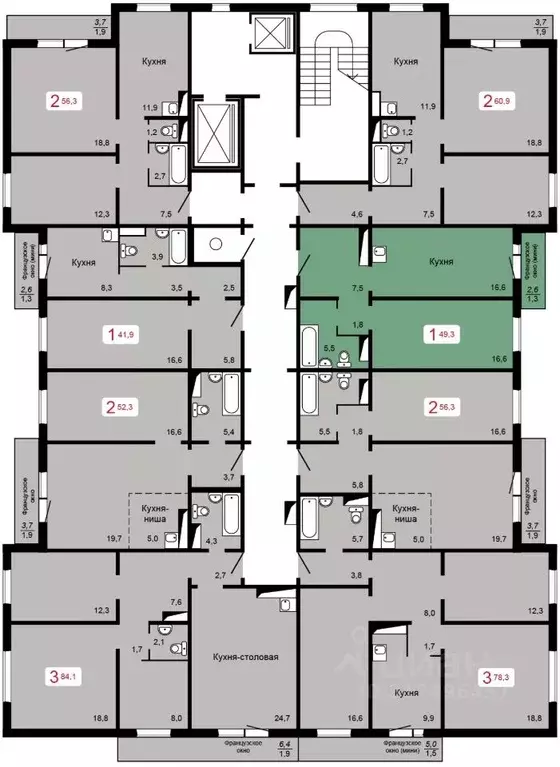 1-к кв. Красноярский край, Красноярск ул. Кутузова, 2с4 (49.3 м) - Фото 0