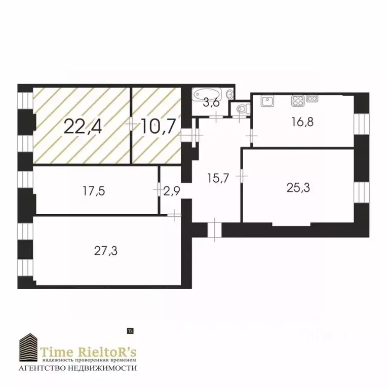 Комната Санкт-Петербург Вознесенский просп., 18 (33.1 м) - Фото 2