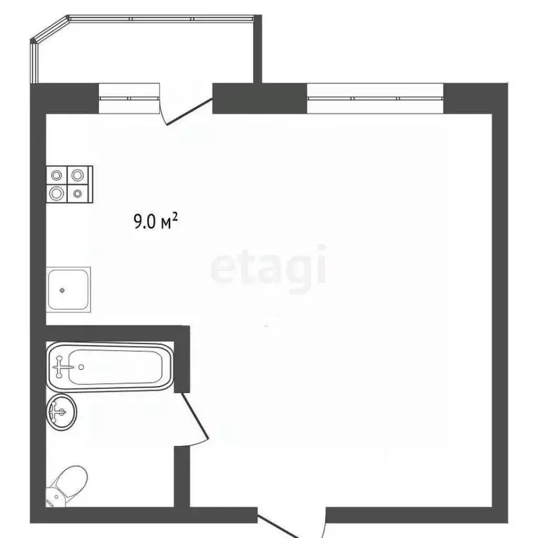 1-к кв. Ханты-Мансийский АО, Сургут Сибирская ул., 15 (44.9 м) - Фото 1