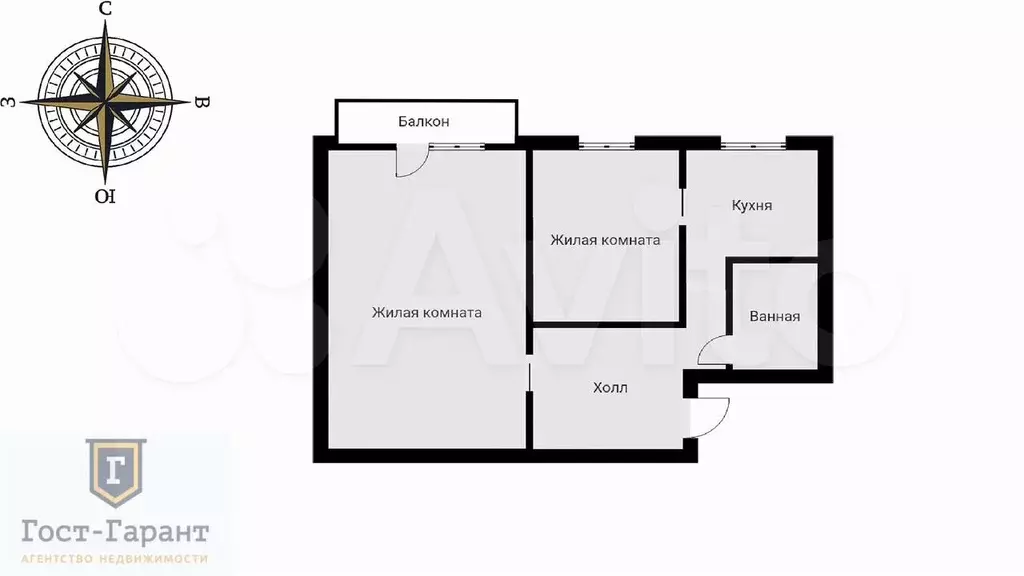 2-к. квартира, 40 м, 2/5 эт. - Фото 0
