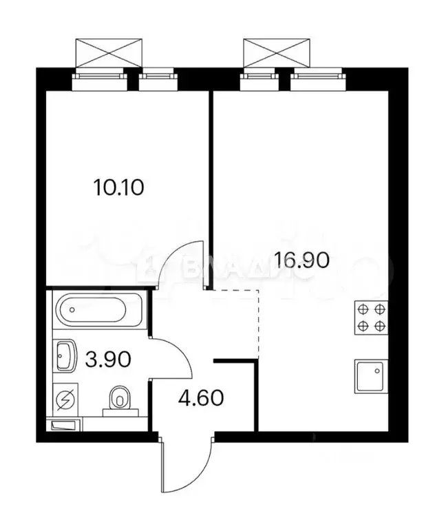 1-к. квартира, 35,5 м, 25/25 эт. - Фото 0