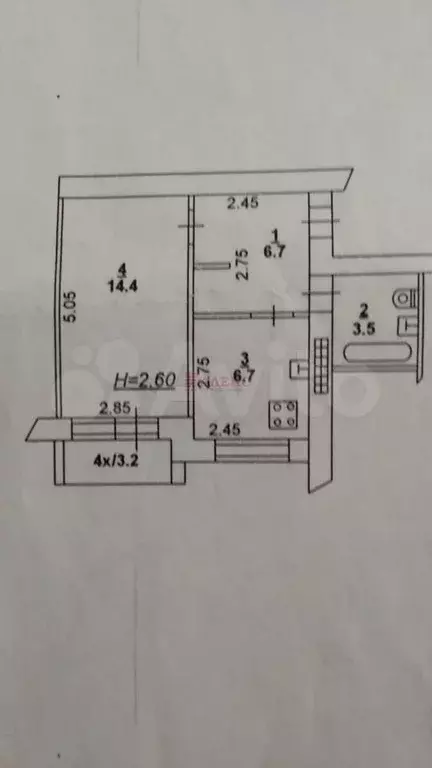 1-к. квартира, 31,3 м, 4/9 эт. - Фото 0