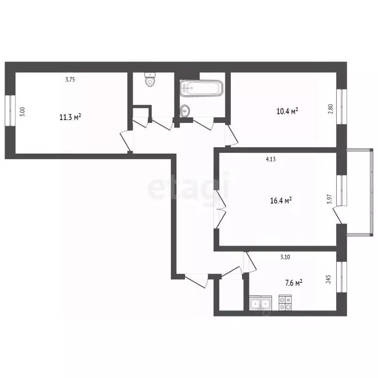 3-к кв. Камчатский край, Петропавловск-Камчатский ул. Старицина, 12 ... - Фото 2