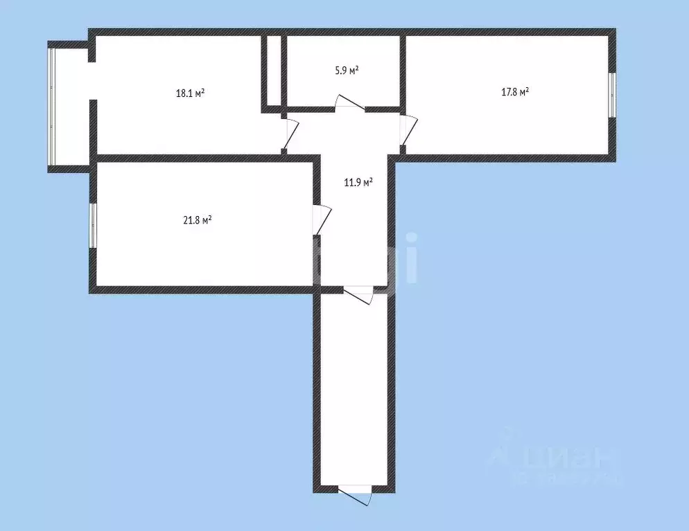 2-к кв. Карачаево-Черкесия, Черкесск Кавказская ул., 92/в 3 (75.5 м) - Фото 1