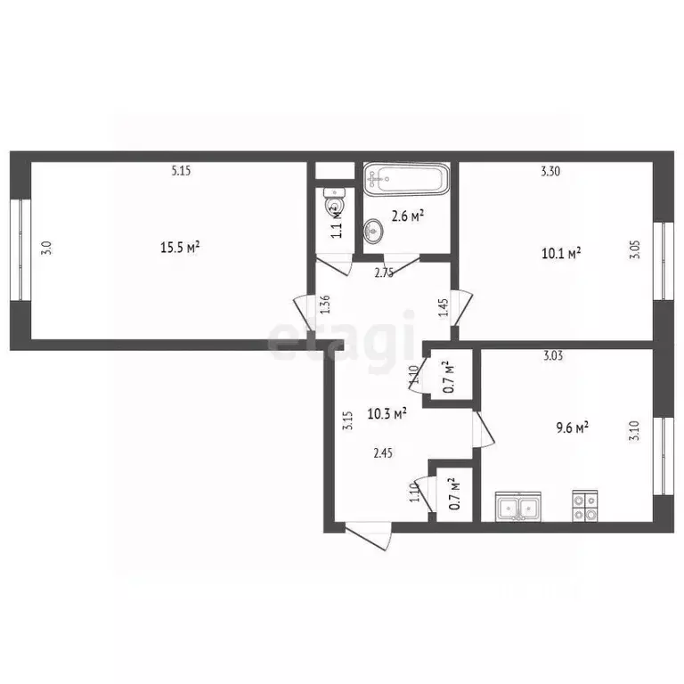 2-к кв. Забайкальский край, Чита Новобульварная ул., 84 (50.6 м) - Фото 1