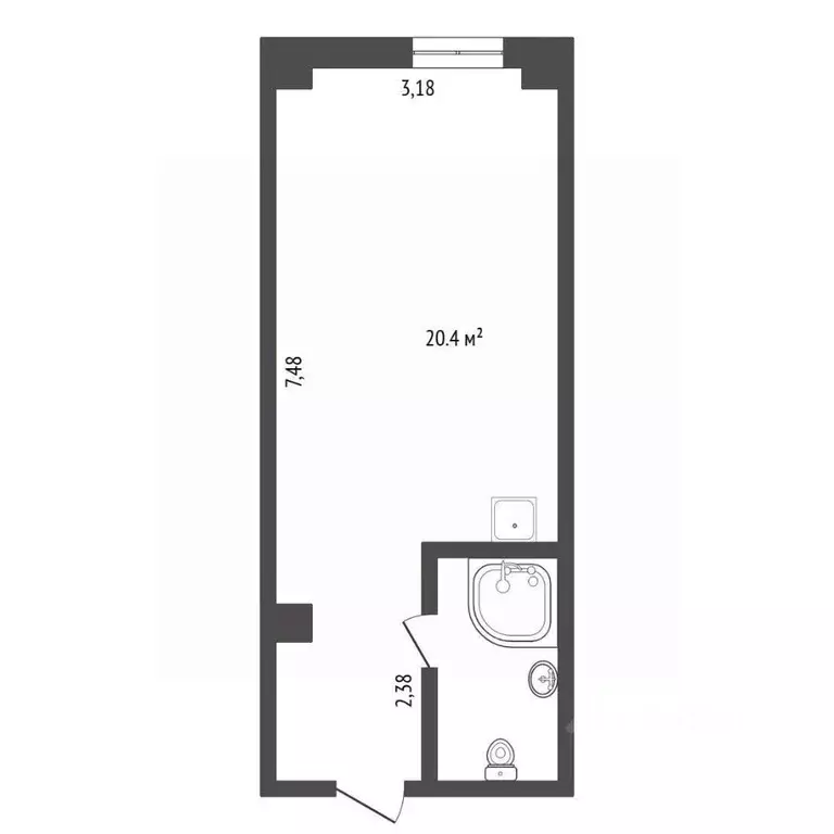 Студия Амурская область, Благовещенск ул. Воронкова, 4 (23.1 м) - Фото 2