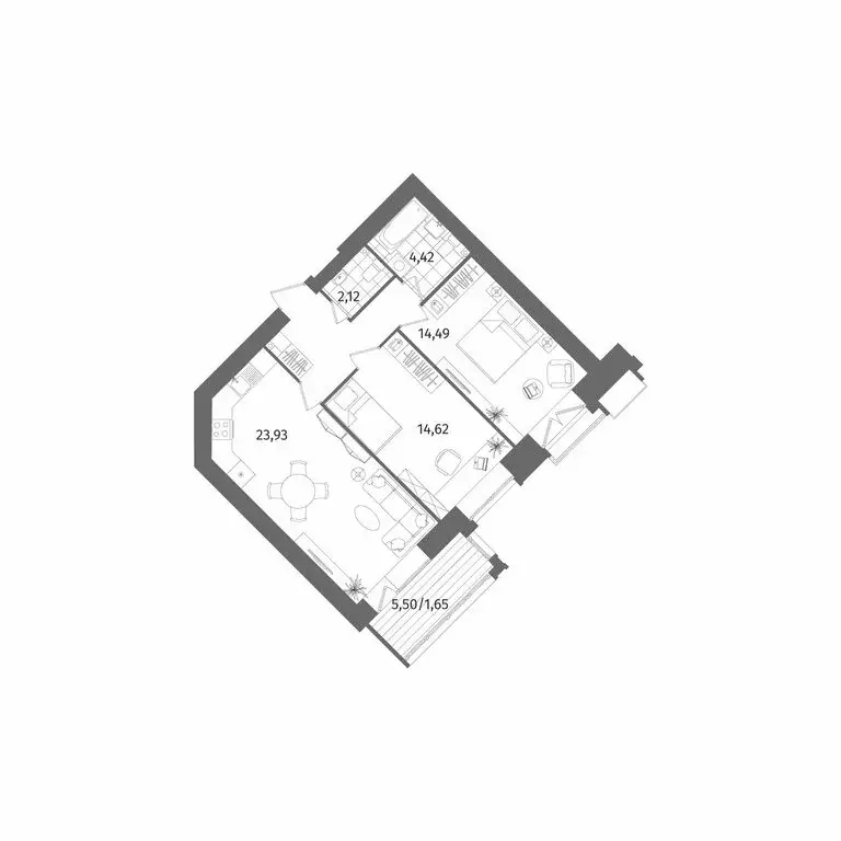 2-комнатная квартира: Санкт-Петербург, Лиственная улица, 20к2 (68.6 м) - Фото 1