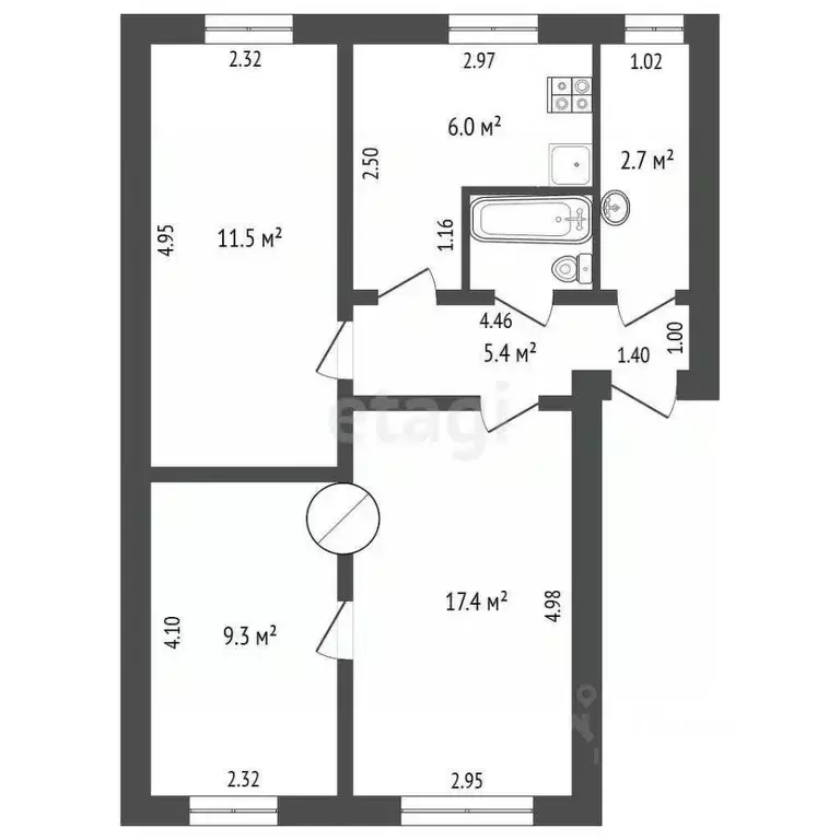 3-к кв. Нижегородская область, Кулебаки ул. Маяковского, 139 (50.7 м) - Фото 1