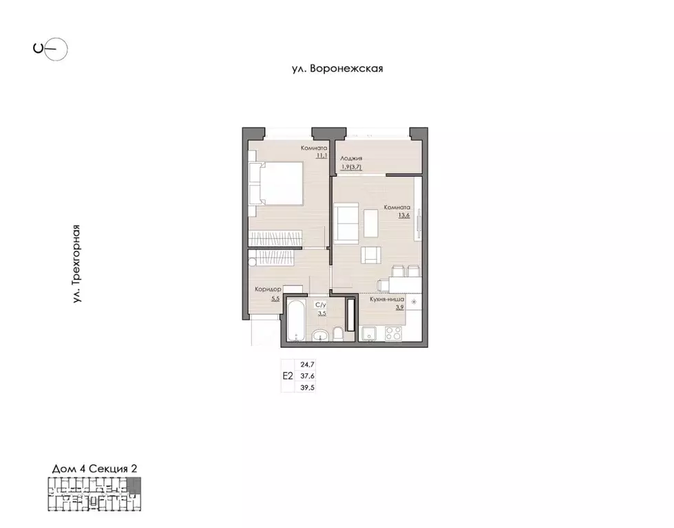 1-к кв. Хабаровский край, Хабаровск Воронежская ул., 159 (39.5 м) - Фото 1