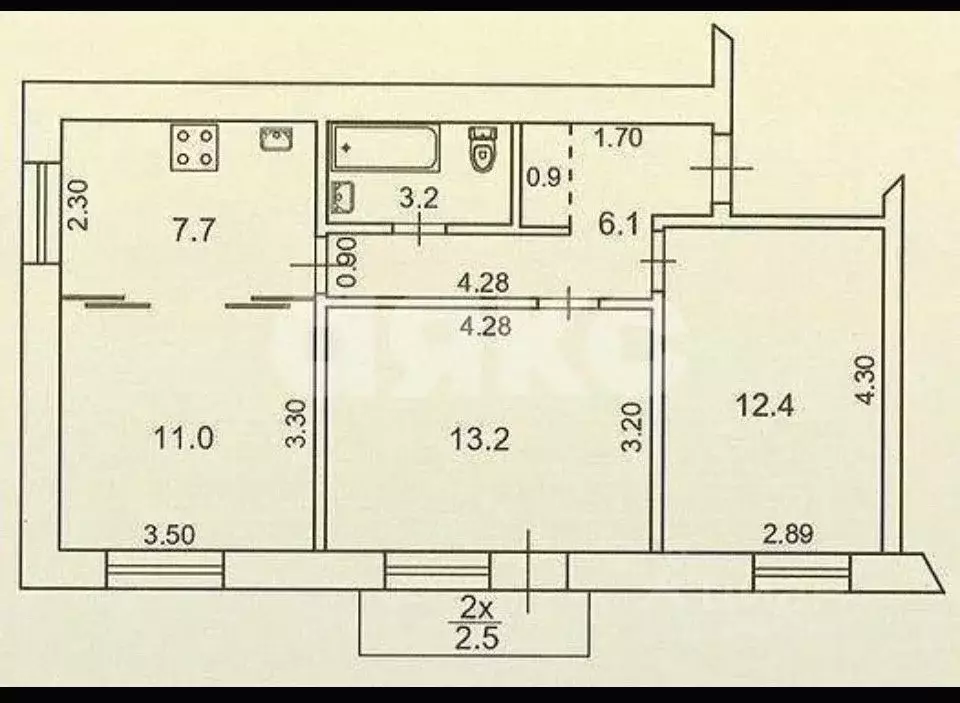 3-к кв. Ростовская область, Ростов-на-Дону просп. Соколова, 75 (54.5 ... - Фото 1