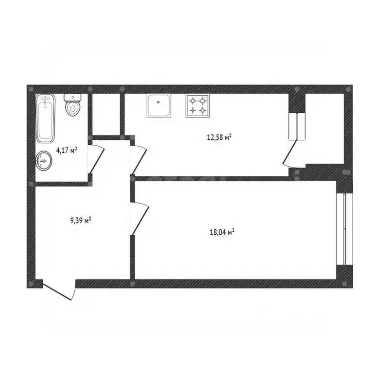 1-к кв. Башкортостан, Уфа просп. Дружбы Народов, 59/1 (46.26 м) - Фото 2