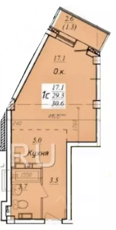 Студия Алтайский край, Барнаул ул. Никитина, 107 (30.0 м) - Фото 1
