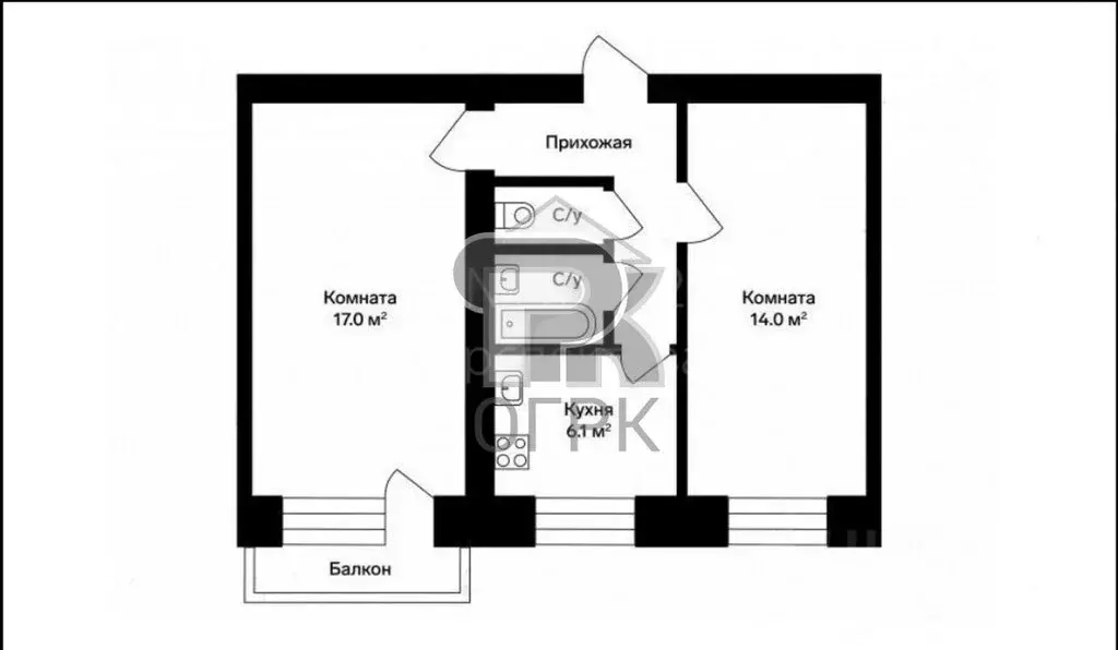 2-комнатная квартира: Люберцы, улица С.П. Попова, 8 (45.1 м) - Фото 1