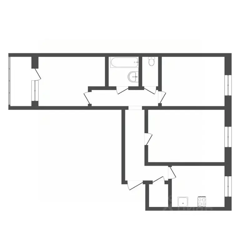 3-к кв. Тюменская область, Тюмень ул. Лесопарковая, 17 (65.5 м) - Фото 1