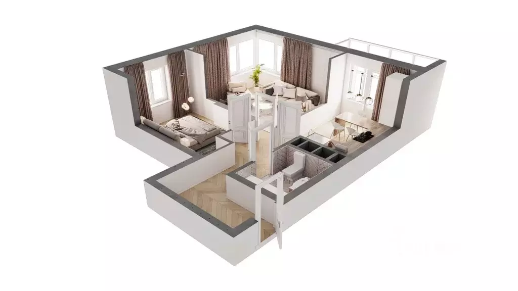 2-к кв. Татарстан, Казань Мечта жилой комплекс, 5 (53.52 м) - Фото 2