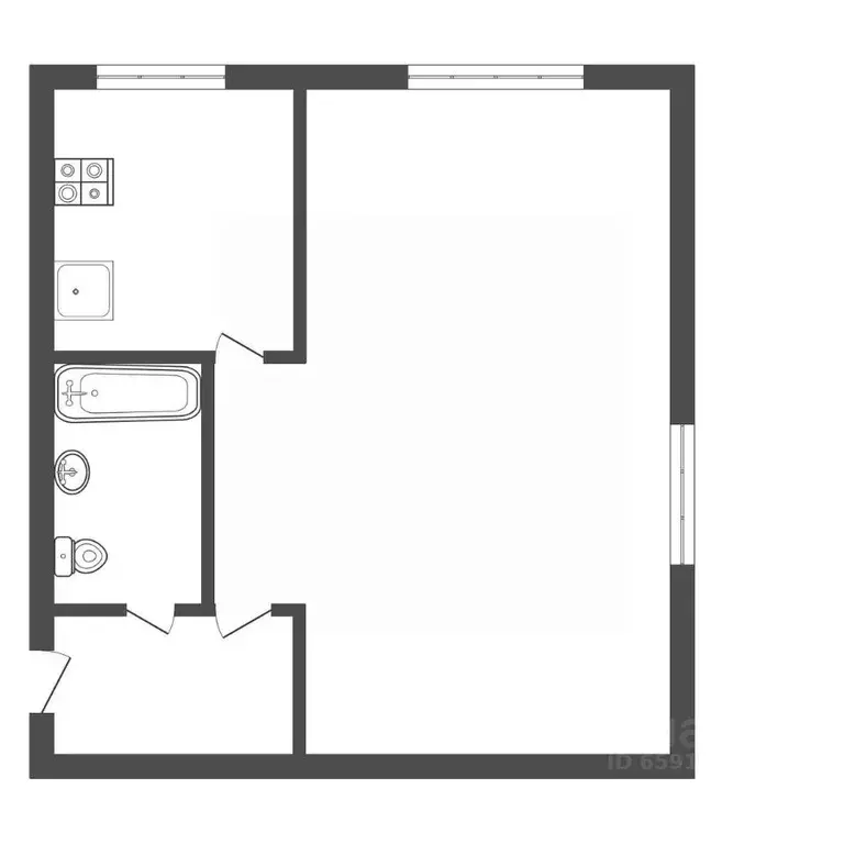 1-к кв. Тульская область, Щекино ул. Ленина, 55 (31.5 м) - Фото 1