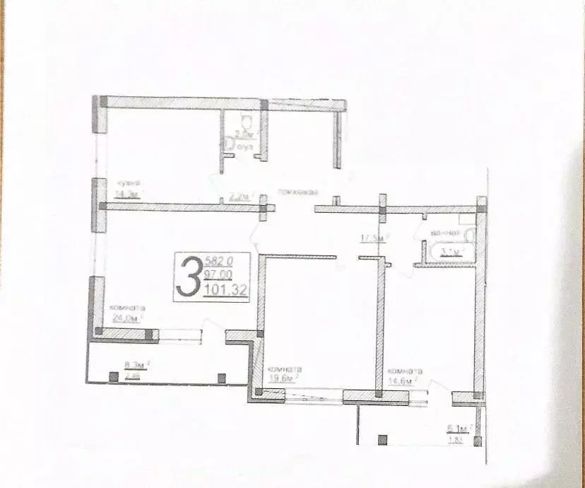 3-к кв. Кемеровская область, Кемерово Соборная ул., 14 (97.0 м) - Фото 1