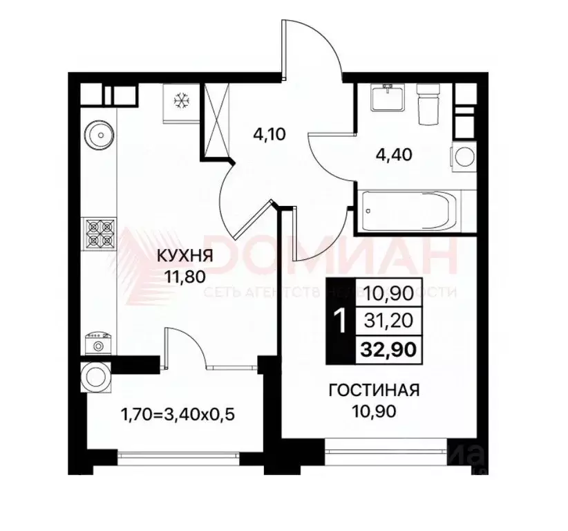 1-к кв. Ростовская область, Ростов-на-Дону ул. Владимира Жоги, 8с1 ... - Фото 1