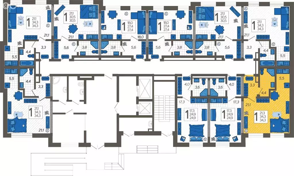 Квартира-студия: Сочи, улица Искры, 88с5 (34.3 м) - Фото 1