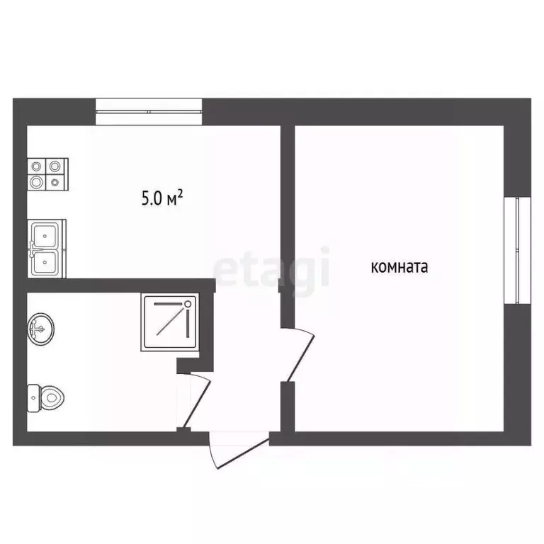 1-к кв. Ханты-Мансийский АО, Ханты-Мансийск ул. Мира, 99 (24.7 м) - Фото 0