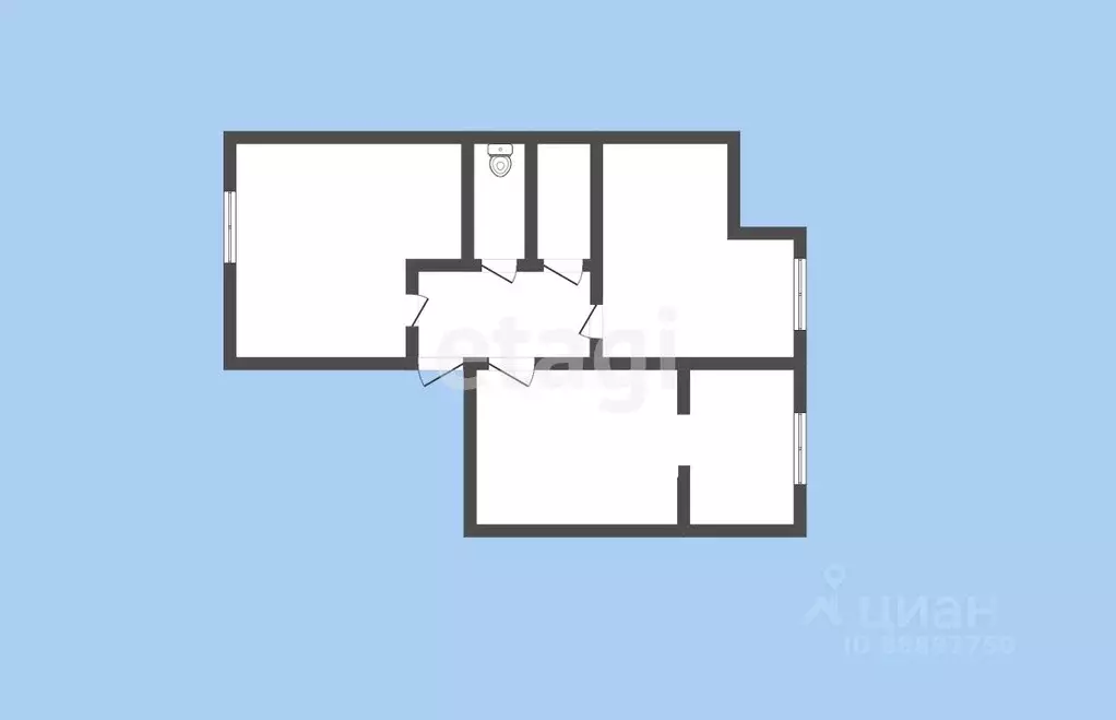 2-к кв. Карачаево-Черкесия, Черкесск ул. Космонавтов, 49Б (59.6 м) - Фото 1