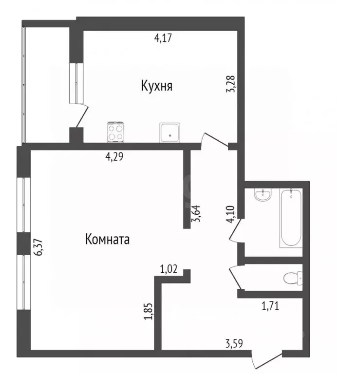 1-к кв. Тюменская область, Тюмень ул. Михаила Сперанского, 17 (48.9 м) - Фото 1