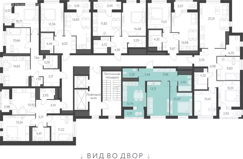 2-комнатная квартира: Екатеринбург, улица Академика Парина, 27 (51.8 ... - Фото 2