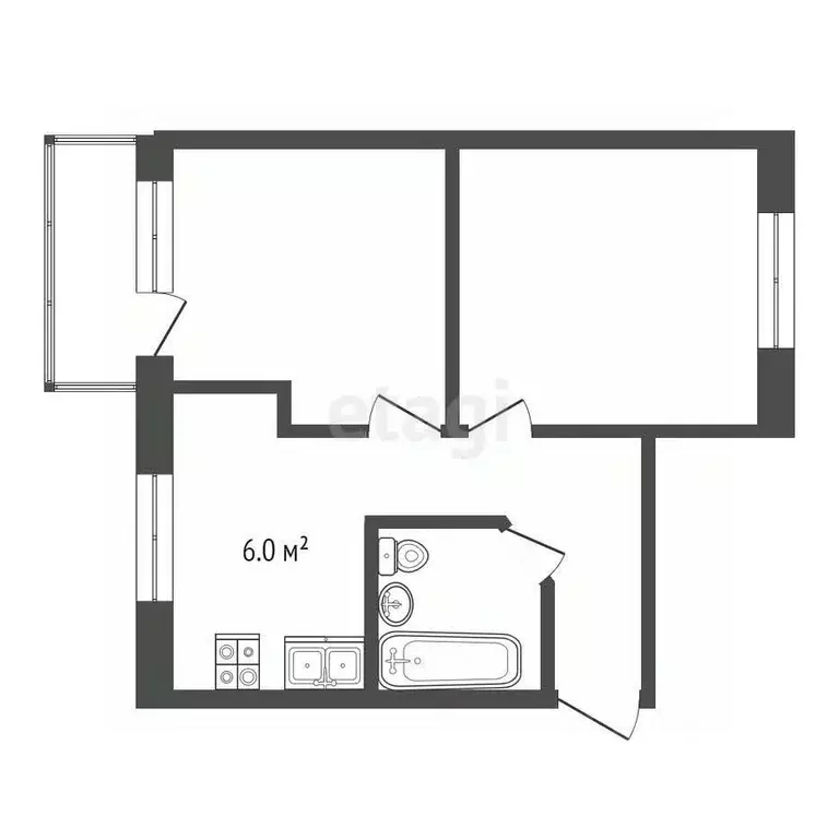 2-к кв. Коми, Ухта Советская ул., 7 (43.4 м) - Фото 0