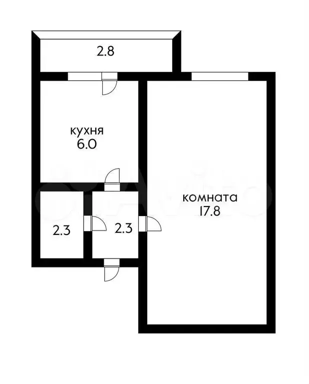 1-к. квартира, 29 м, 2/5 эт. - Фото 0