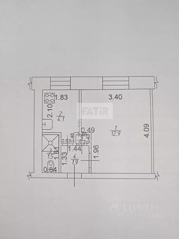 1-к кв. Татарстан, Зеленодольский район, Осиновское с/пос, с. Осиново ... - Фото 1