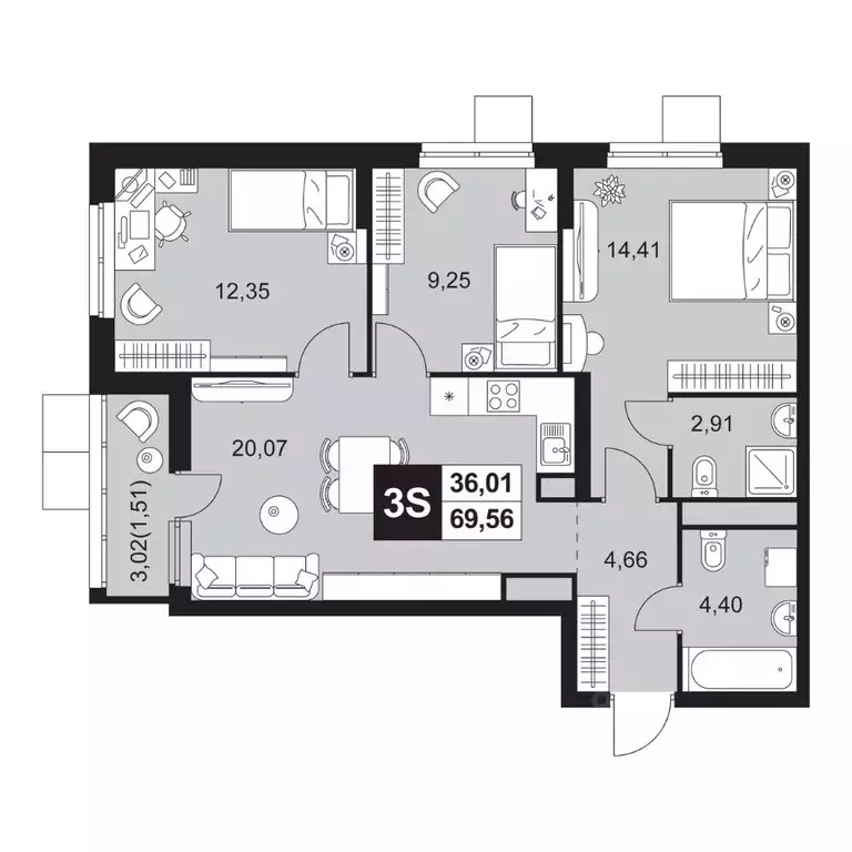 4-к кв. Пензенская область, Пенза Тепличный мкр, Прованс жилой ... - Фото 1