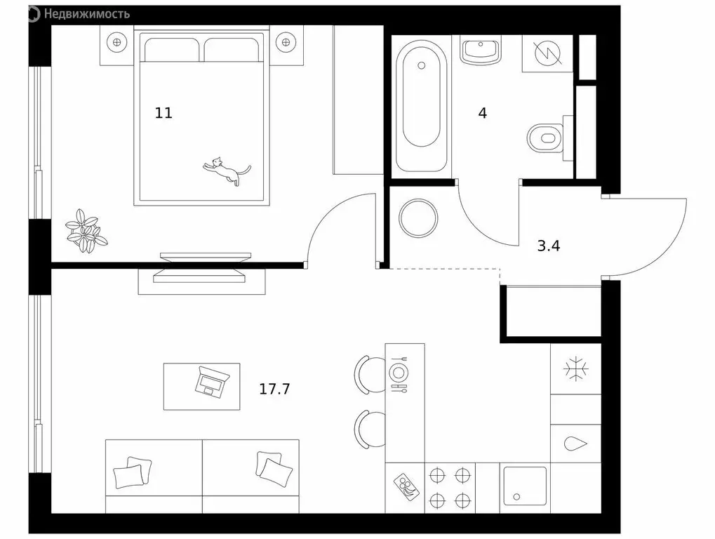 1-комнатная квартира: Зеленоград, 22-й микрорайон, ЖК Зелёный Парк, ... - Фото 1