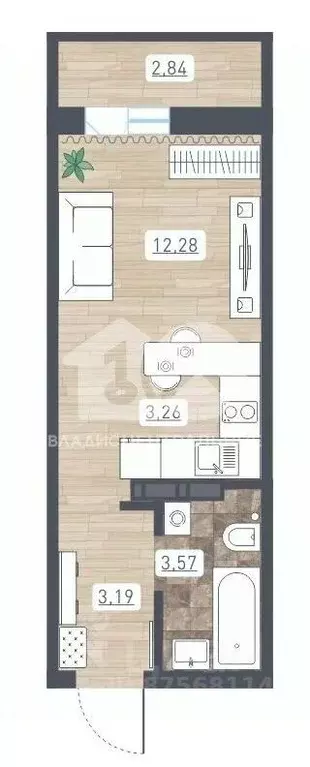 Студия Новосибирская область, Новосибирск ул. Забалуева, 102/1 (21.3 ... - Фото 2