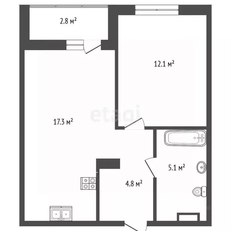 1-к кв. Тюменская область, Тюмень ул. Бориса Прудаева, 4 (39.7 м) - Фото 1