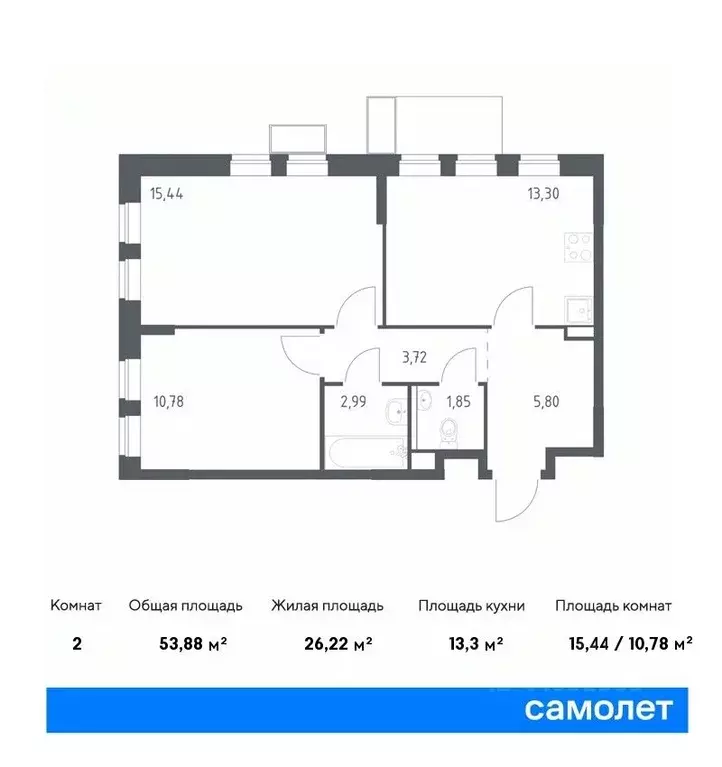 2-к кв. Московская область, Ленинский городской округ, д. Мисайлово, ... - Фото 0