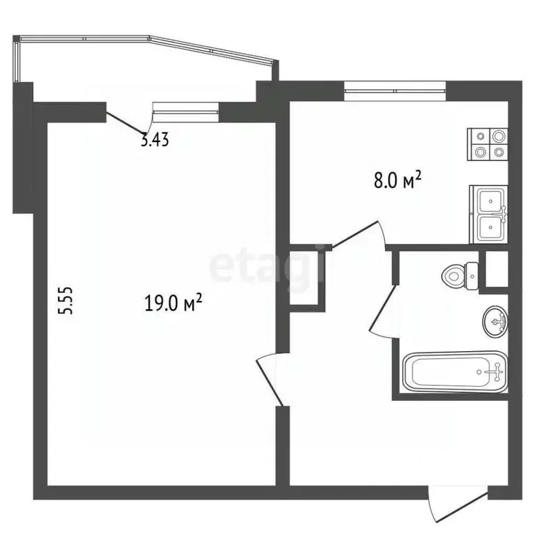 1-к кв. Крым, Судак ул. Мичурина, 6 (38.4 м) - Фото 2