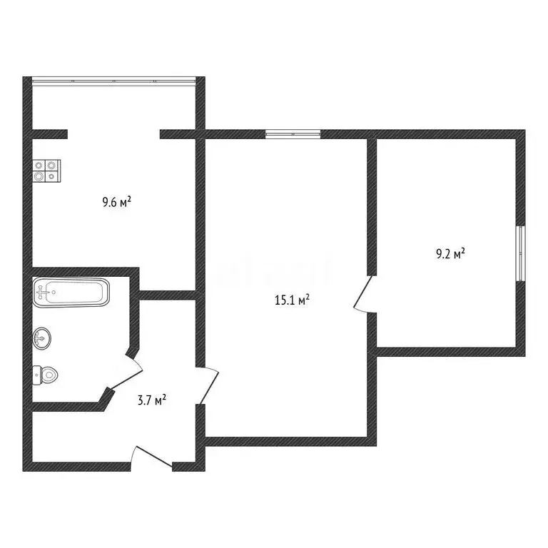 2-комнатная квартира: Черкесск, улица Лободина, 47 (40.7 м) - Фото 1