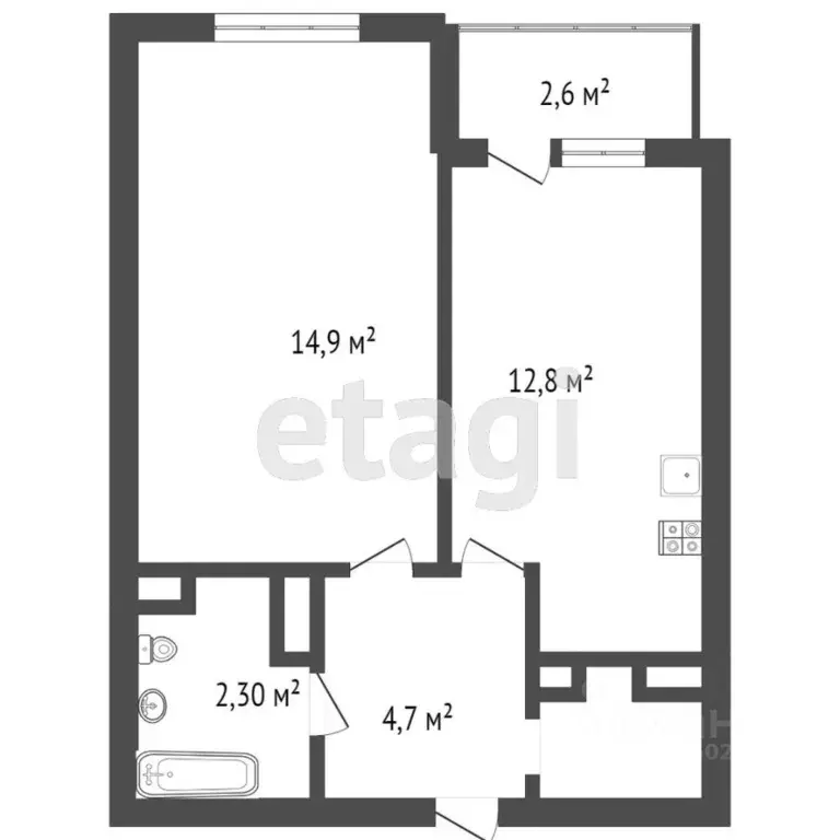 1-к кв. Костромская область, Кострома Кинешемское ш., 42А (39.0 м) - Фото 1