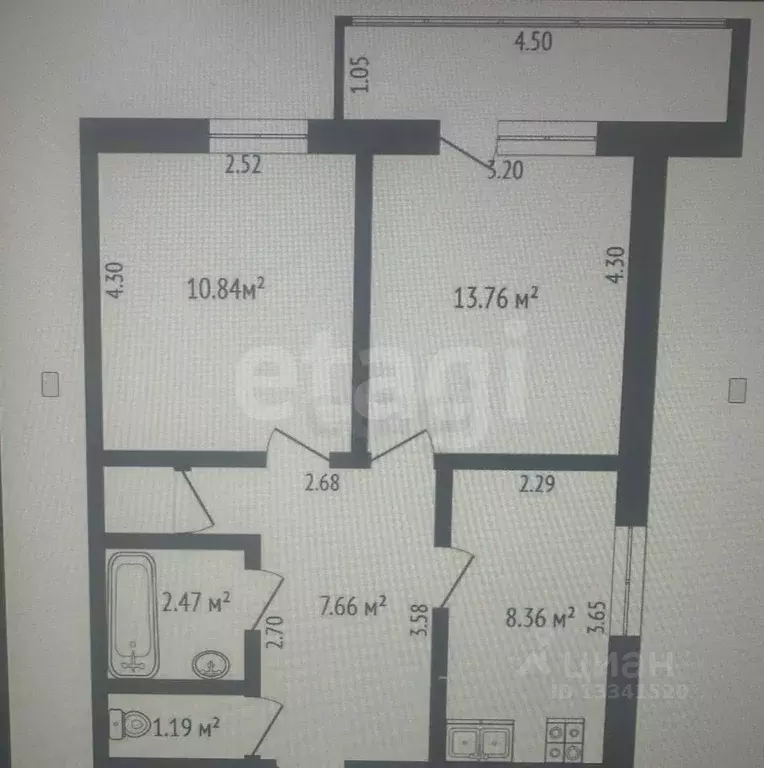2-к кв. Ульяновская область, Ульяновск ул. Федерации, 91 (71.0 м) - Фото 2