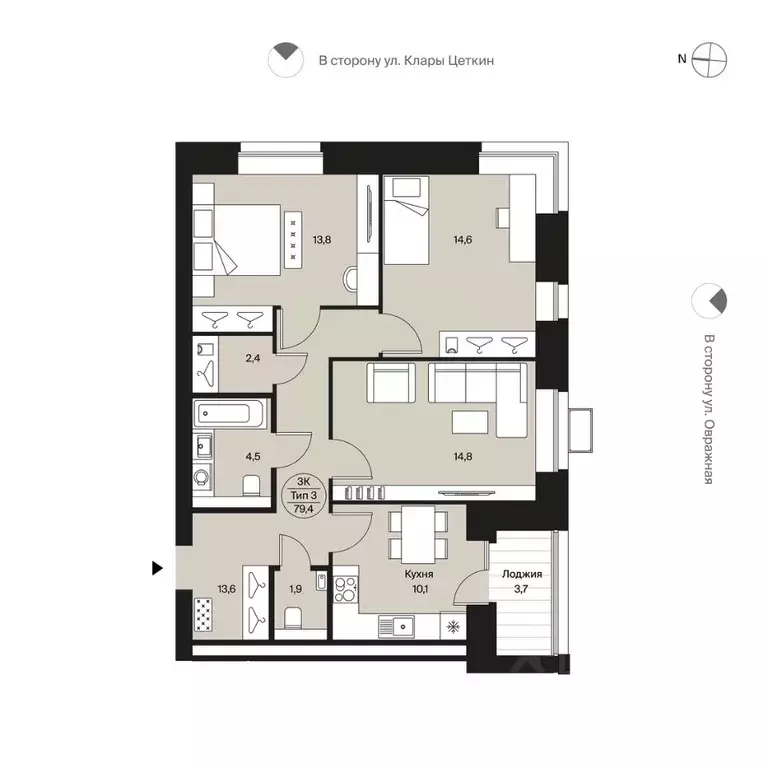 3-к кв. Коми, Сыктывкар ул. Карла Маркса, 165к1 (79.4 м) - Фото 0