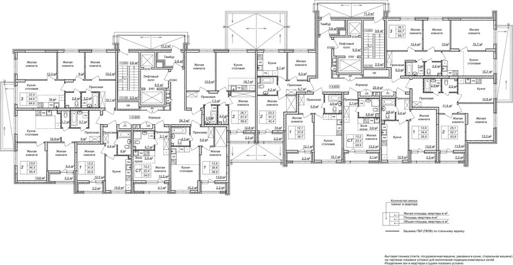 2-комнатная квартира: Нижний Новгород, ЖК Кузнечиха Город, 9 (58.9 м) - Фото 2