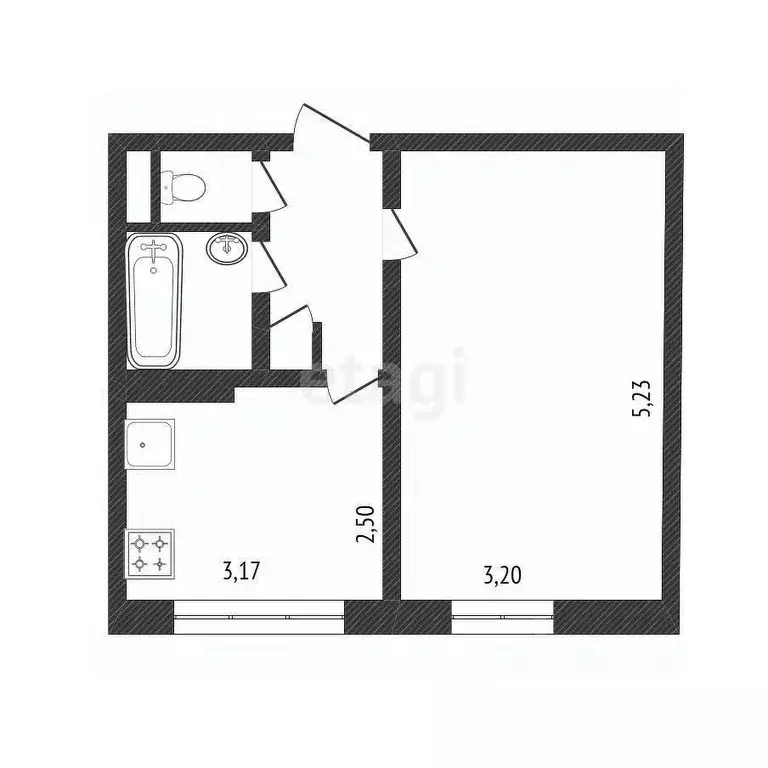 1-к кв. Белгородская область, Белгород Степная ул., 1а (31.0 м) - Фото 1