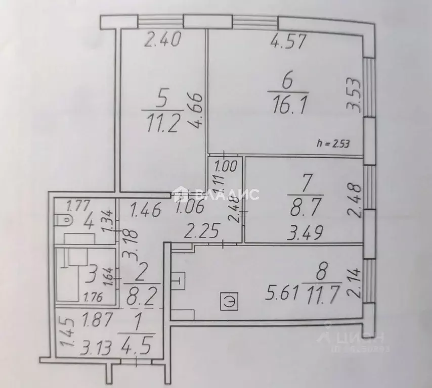 3-к кв. Карелия, Беломорск ул. Мерецкова, 11А (65.4 м) - Фото 2