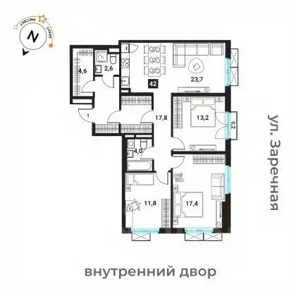 3-к кв. Москва Большая Филевская ул., 3к4 (95.6 м) - Фото 0