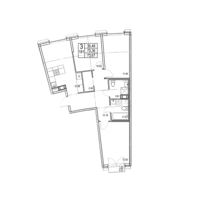 Продаётся 3-к квартира, 73.67 м - Фото 0