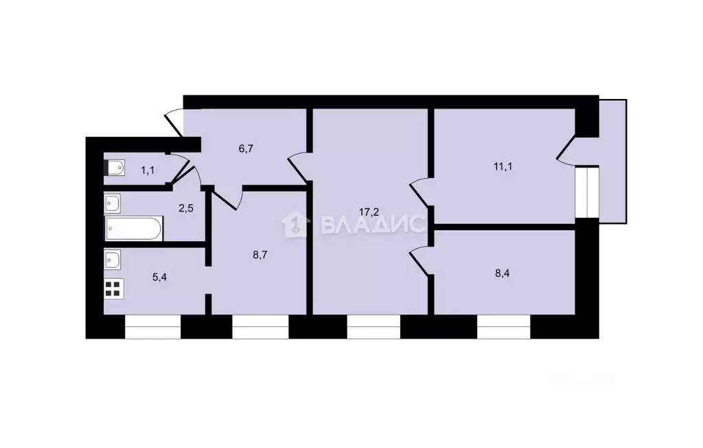 4-к кв. Ивановская область, Иваново ул. Генерала Хлебникова, 6 (61.1 ... - Фото 1