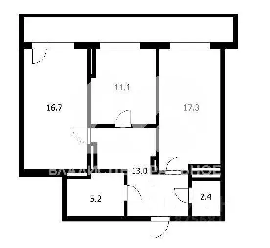 Квартира, 3 комнаты, 65.7 м - Фото 1