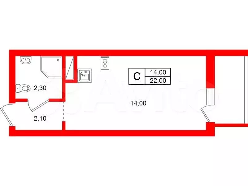 Квартира-студия, 22 м, 7/15 эт. - Фото 0