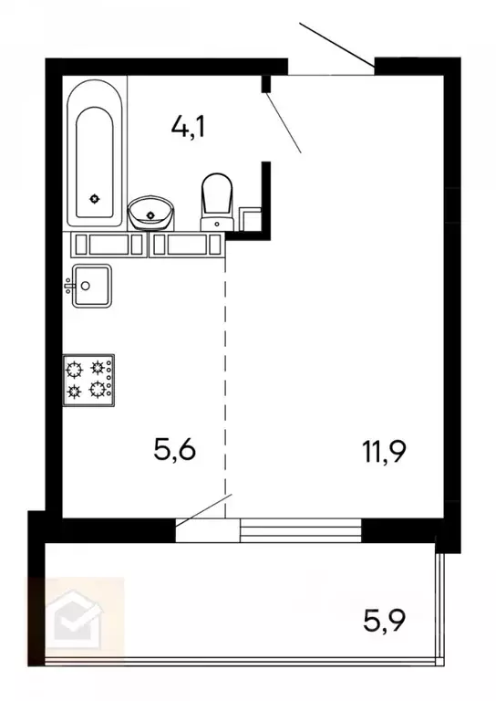 Студия Севастополь ул. Токарева, 18 (27.5 м) - Фото 0