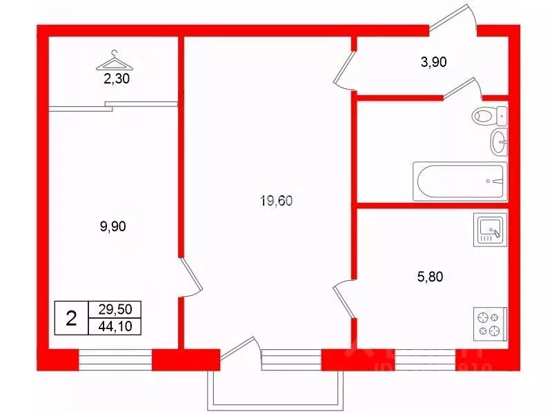 2-к кв. Ленинградская область, Гатчинский муниципальный округ, д. ... - Фото 2